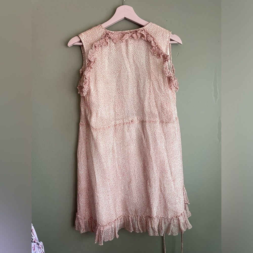 All Saints Floral Wrap Dress with Ruffle Sleeves - Picture 9 of 10
